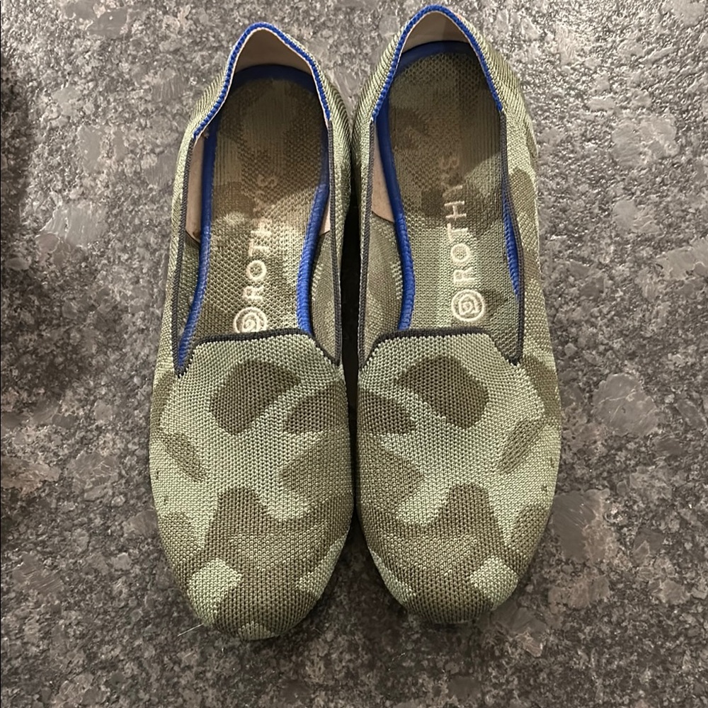 Rothy's Green Camo Slip-On Shoes
